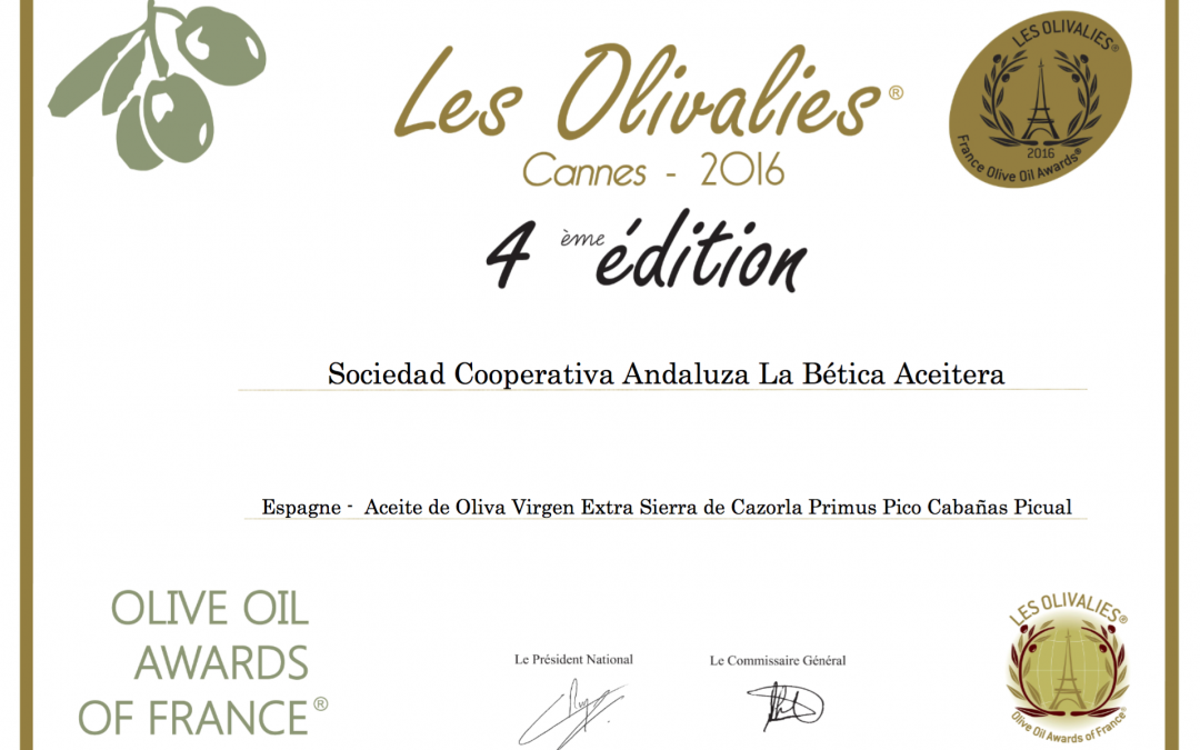 OLIVE OIL AWARDS OF FRANCIA (CANNES 2016)